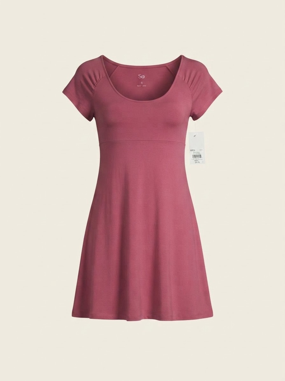 SO Scoop Neck Short Sleeve Tunic in Dusty Rose